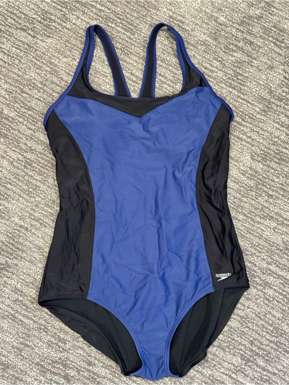Speedo Women's Blue and Black One-Piece Swimsuit XXL